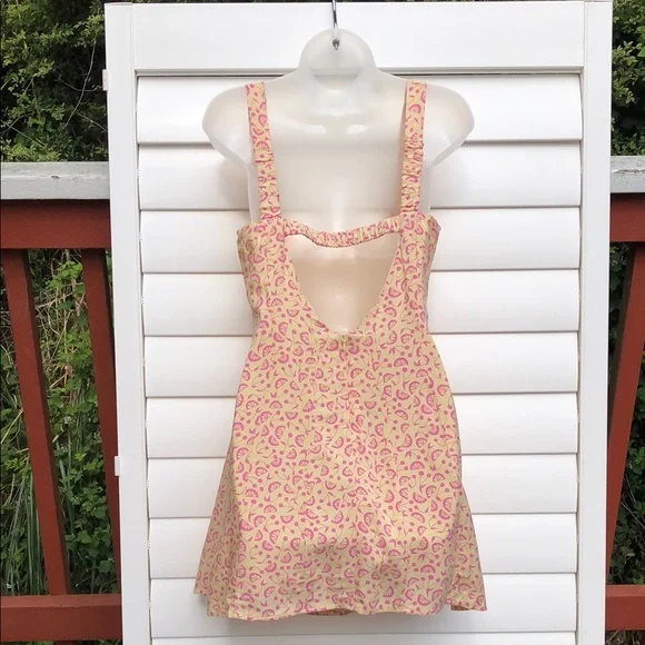 NWT La Hearts Vibrant Yellow and Pink Mini Dress - Picture 2 of 11